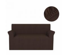 vidaXL Housse extensible de canapé Marron Piqué