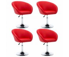 vidaXL Chaise pivotante 4 pcs Similicuir 67,5x58,5x87 cm Rouge