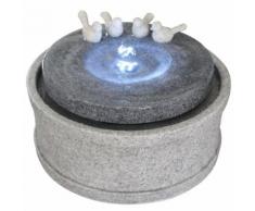 Velda Fontaine Pierre avec oiseaux et lumière LED Cylindrique 851207