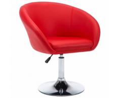 vidaXL Chaise pivotante à dîner Similicuir 67,5 x 58,5 x 87 cm Rouge