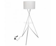 vidaXL Lampe de sol à long trépied Blanc