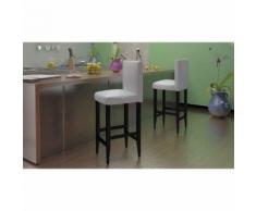 vidaXL Tabouret de bar 6 pcs Cuir artificiel Blanc