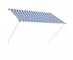 vidaXL Auvent rétractable 200x150 cm Bleu et blanc