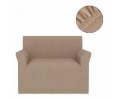 vidaXL Housse extensible de canapé Beige Piqué