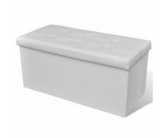 vidaXL Banc de rangement pliable Blanc