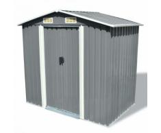 vidaXL Abri de stockage pour jardin Métal Gris 204 x 132 x 186 cm