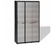 vidaXL Armoire de rangement de jardin avec 4 étagères Noir et gris