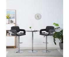 vidaXL Chaise de bar pivotante 2 pcs Similicuir 54 x 58 x 115 cm Noir