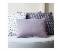 Coussin rectangulaire en voile de gaze brodé couleur BRUYERE MONOPRIX MAISON