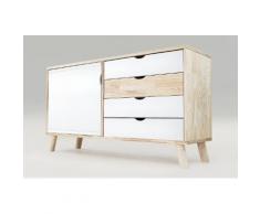 Buffet scandinave viking bois Vernis naturel/Blanc