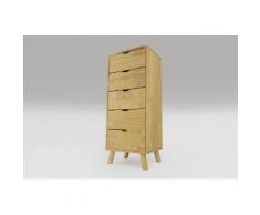 Chiffonnier 5 tiroirs Viking Scandinave bois Miel