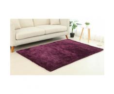 :2 tapis à poils longs 50 x 80 cm / aubergine