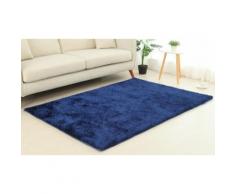 : 1 tapis à poils longs 160 x 230 cm / bleu marine