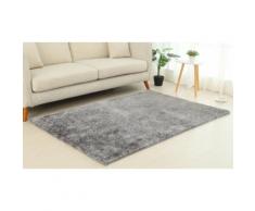 :2 tapis à poils longs 50 x 80 cm / argenté