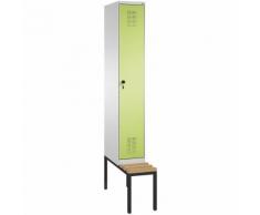 Vestiaire EVOLO, avec banc 1 compartiment, largeur compartiment 300 mm ,CP
