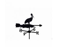"Girouette cigogne sur son nid en fer forgé petit modèle"