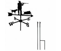 "Girouette Chasseur petit modèle + Mât à planter"
