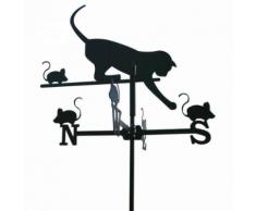 "Girouette chat et souris en fer forgé petit modèle"