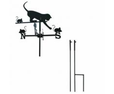 "Girouette Chat petit modèle + Mât à planter"
