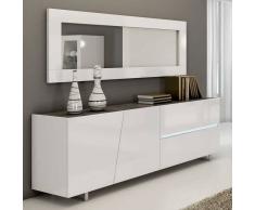 NOUVOMEUBLE Enfilade design laqué blanc 200 cm LAUREA, 3 portes - 1 tiroir