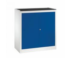 armoire à outils, 2 portes battantes, gris et bleu, l940mm,