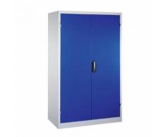 armoire à outils à portes battantes, gris et bleu, p 600 mm,