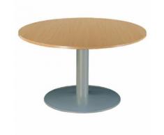 table réunion duetto pied central d. 120 cm hêtre/aluminium,