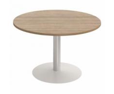 table réunion duetto pied central d. 100 chêne moyen et blc,
