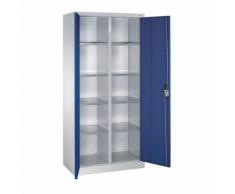 armoire portes battantes bleu,10 casiers, h1950xl930xp500mm,