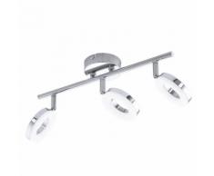 GONARO-Barre 3 spots LED de salle de bain Orientables L62cm Chrome Eglo