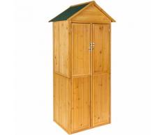Abri de Jardin Armoire Meuble Cabane de Rangement à Toit 2 Pentes en Bois 80,5 cm x 60 cm x 213,5