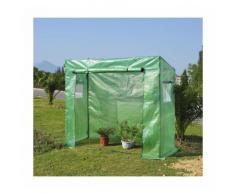 Serre de Jardin serre à tomates 200L x 77l x 169H cm acier PE haute densité 140 g/m² anti-UV avec