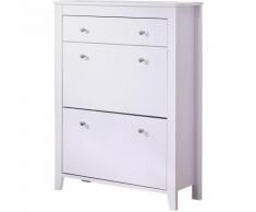 Armoire à chaussures meuble rangement très pratique 80L x 28l x 105H cm panneaux de particules