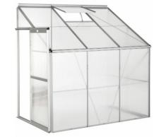 Serre de Jardin, Serre de Jardinage, Abri de Jardin Adossée 4,09 m³ en Aluminium 192 cm x 128 cm x