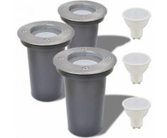 Lampe LED encastrable au sol d'extérieur 3 pièces Rond