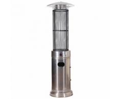 Parasol chauffant gaz RONDO INOX 11KW Flamme vive Chauffage terrasse exterieur luxe