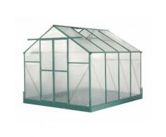 Serre jardin aluminium - avec base et 2 fenêtres / 7,44 m2