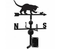 Girouette chat et souris en fer forgé -