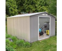 Sancy 8.84 m² : abri de jardin en acier anti-corrosion gris