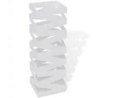 Blanc Carré Porte-parapluie Stockage pour cannes bâtons Acier 48,5 cm