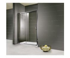 Porte de douche coulissante en niche Impériale, 2 parties, verre transparent anti-calcaire,