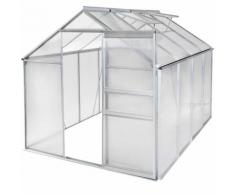 Serre de Jardin, Serre de Jardinage, Abri de Jardin 7,70m³ Aluminium avec 2 Fenêtres de Toit 250 cm