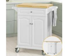 Table roulante Meuble de Rangement pour Cuisine Chariot de Cuisine de Service, Plan de Travail