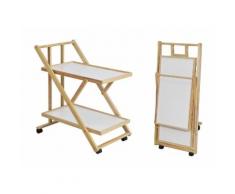 Chariot de service pliable sur roulettes 2 tablettes Desserte de cuisine roulante SoBuy® FKW52-WN