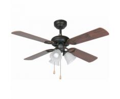 Ventilateur de plafond avec lumière modèle-Lisboa-Brun