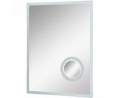 Miroir lumineux LED grossissant de salle de bain 65 W interrupteur tactile 60L x 80H cm