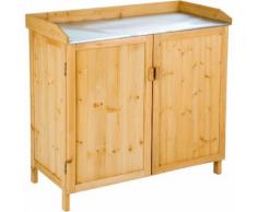 Meuble de Rangement Armoire Commode de Jardin Bas en Bois avec 1 Plateau 98 cm x 48 cm x 95 cm