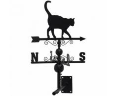Girouette chat en fer forgé avec arabesques -