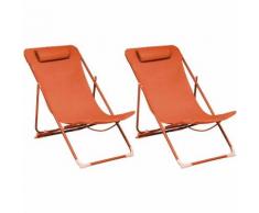 Chilienne en acier et toile Globe (Lot de 2) - Paprika