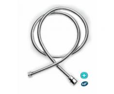Flexible de douche antibactérien anti-torsion inox chromé double agrafage NF Longueur du flexible